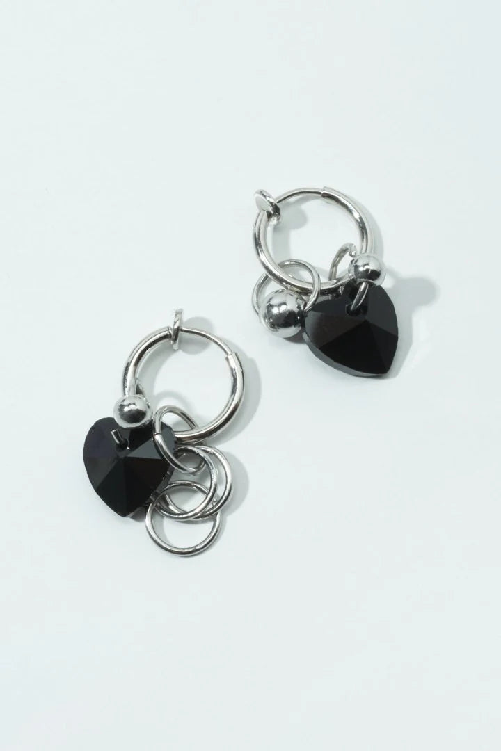 GOLDY shimmer heart charm earrings