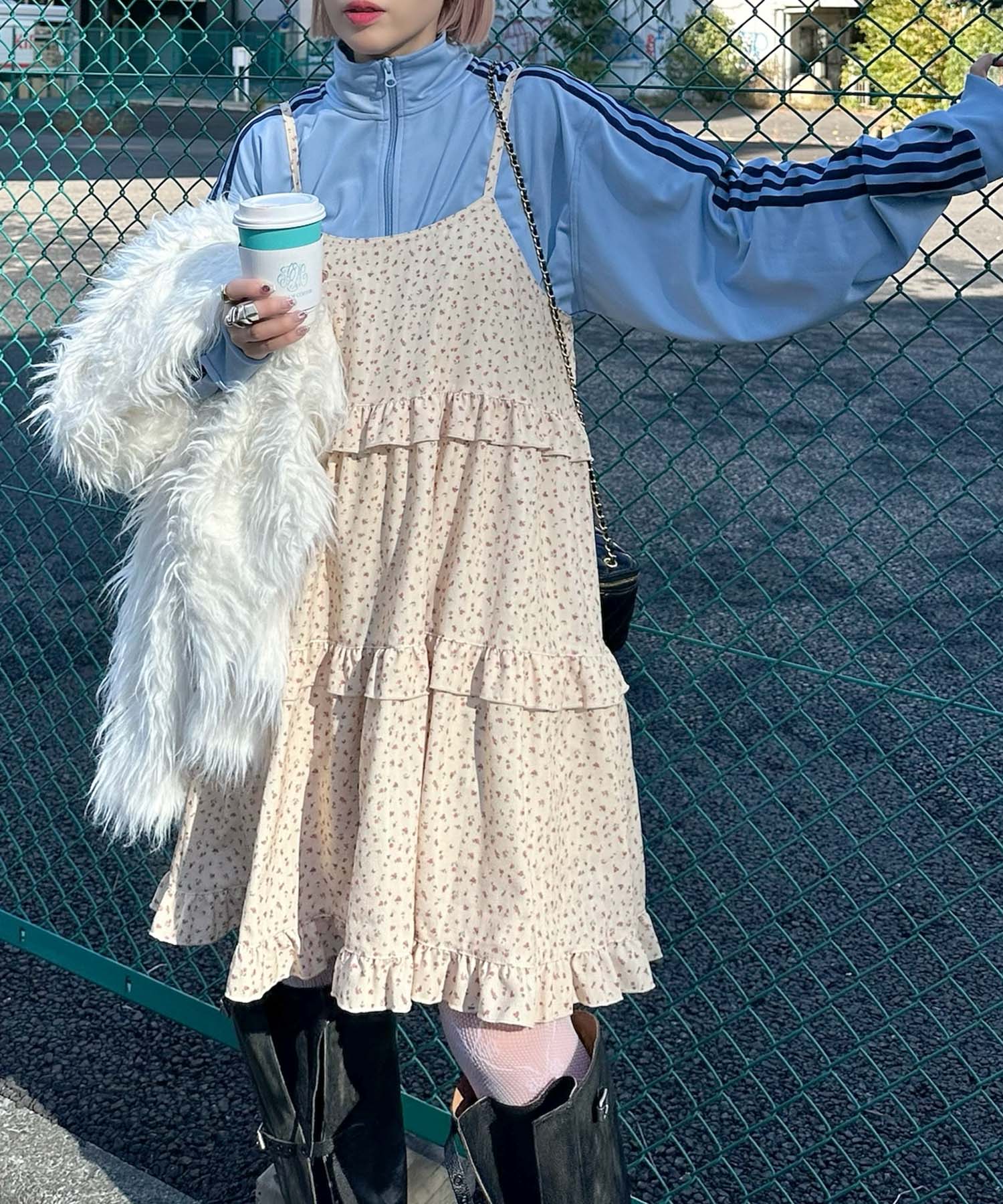 フリルティアードキャミワンピミニ