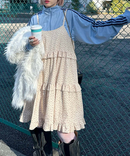 フリルティアードキャミワンピミニ