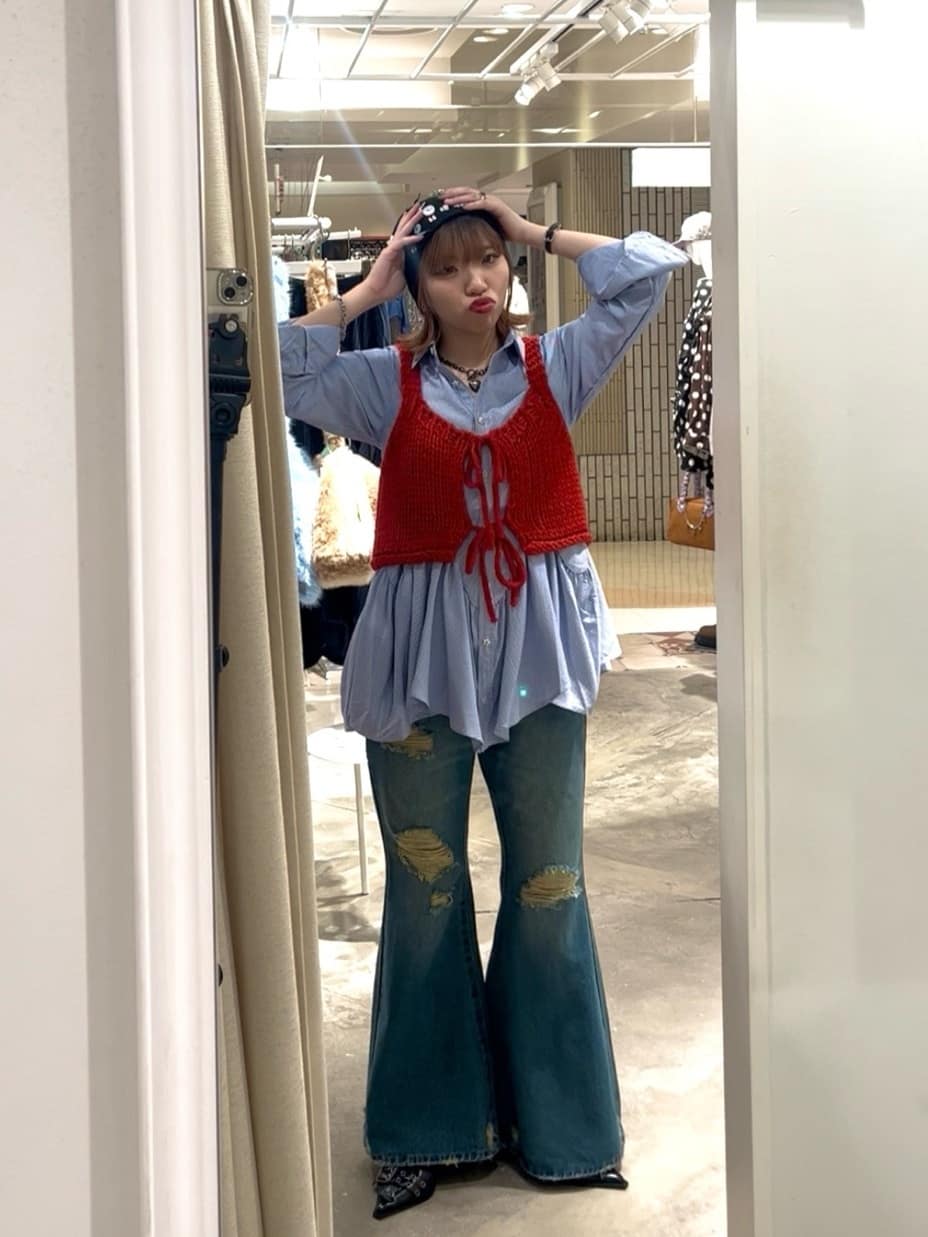 CIAOPANIC Vintage Ribbon print denim 喇叭褲 - Image 20