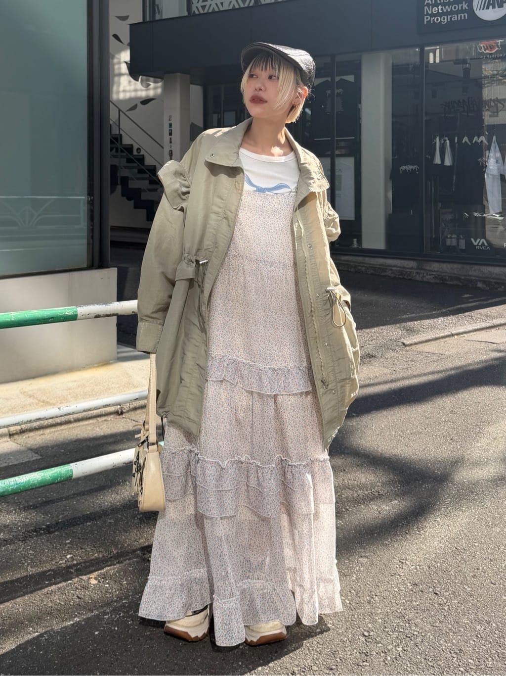 w closet 碎花多層吊帶ops