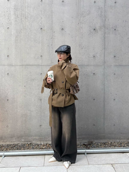 RAY CASSIN Short loose trench coat - Image 70