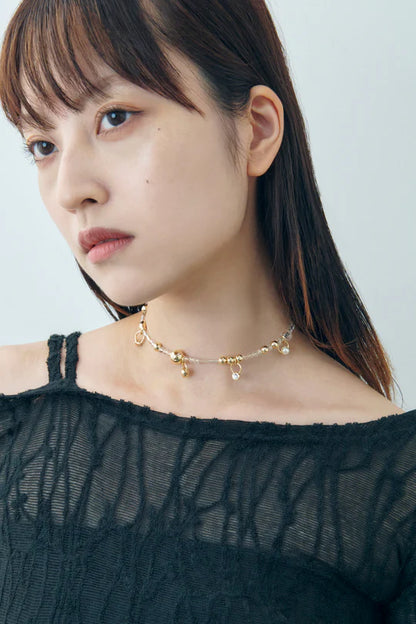 GOLDY Multi-beaded neck cuff