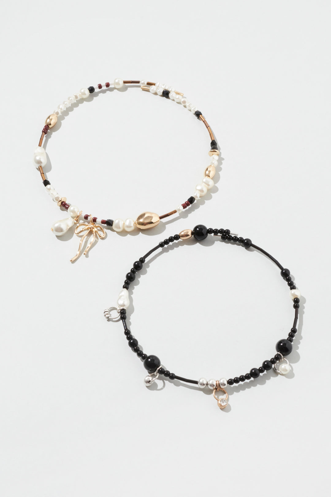 GOLDY multi bead neckcuff [BLACK/BROWN]