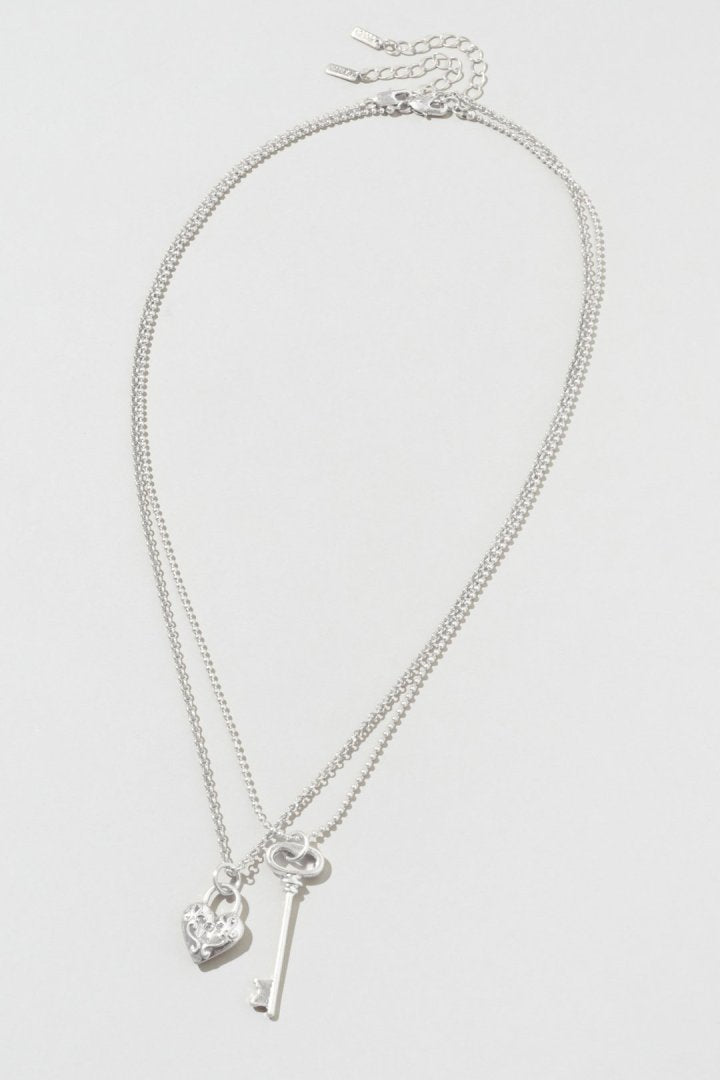 GOLDY Heart Key Charm Necklace