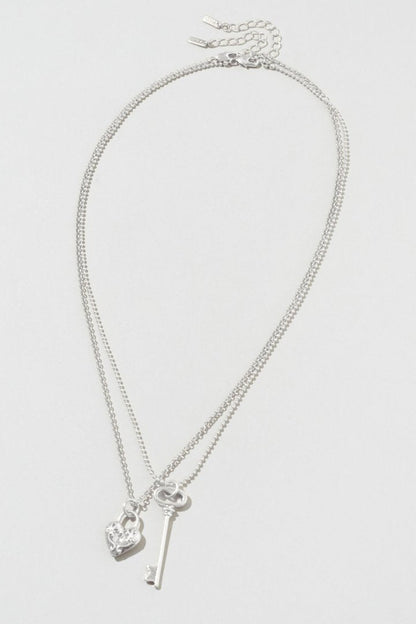 GOLDY Heart Key Charm Necklace