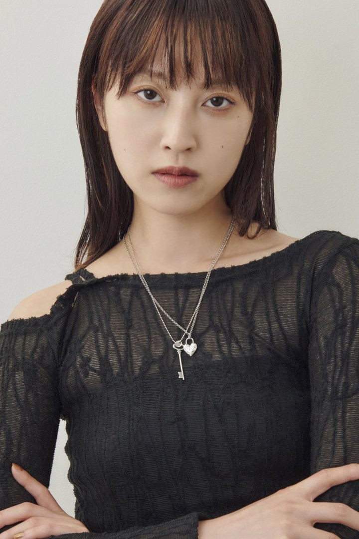 GOLDY Heart Key Charm Necklace