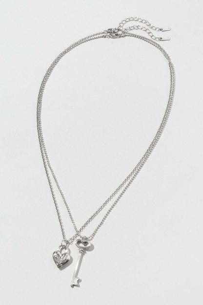 GOLDY Heart Key Charm Necklace