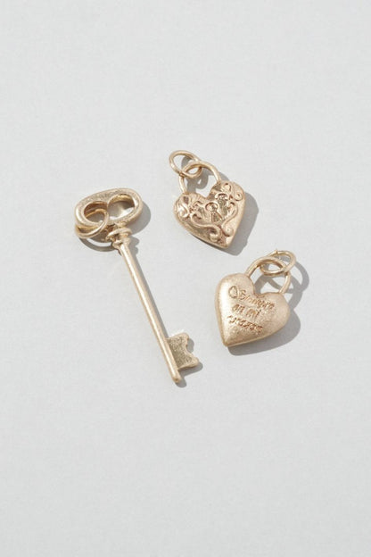 GOLDY Heart Key Charm Necklace