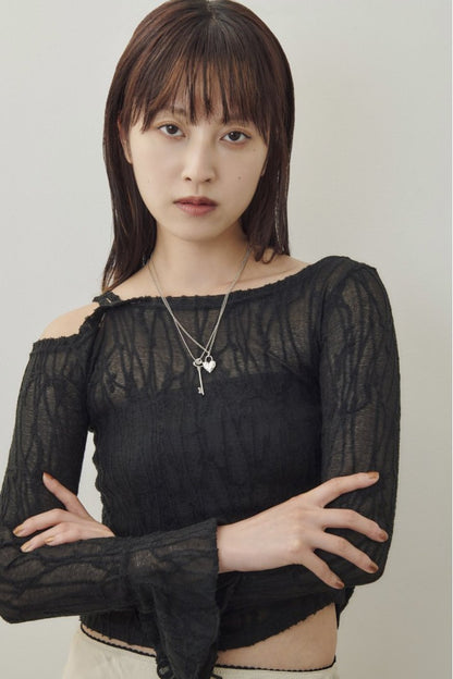 GOLDY Heart Key Charm Necklace