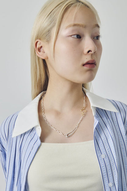 GOLDY Duo Link Chain Twinkle Necklace
