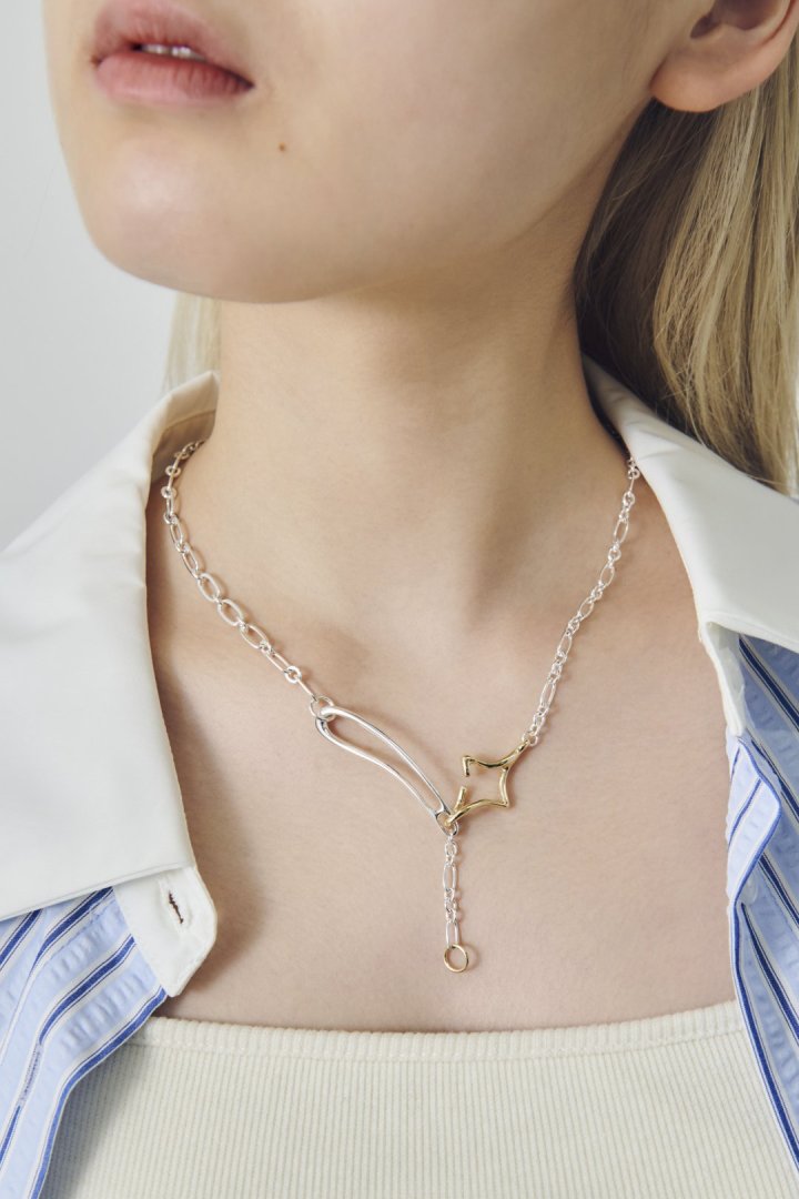 GOLDY Duo Link Chain Twinkle Necklace