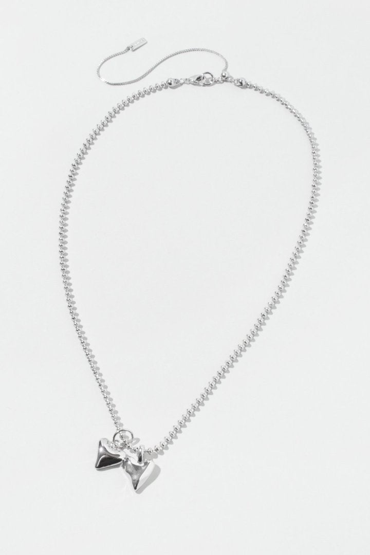 GOLDY metal twins heart necklace