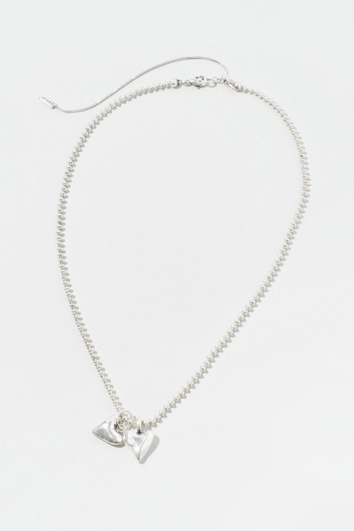 GOLDY metal twins heart necklace