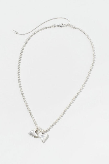 GOLDY metal twins heart necklace