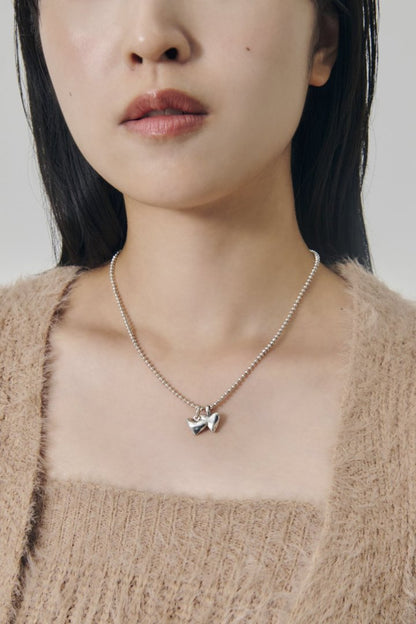 GOLDY metal twins heart necklace