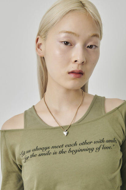 GOLDY metal twins heart necklace