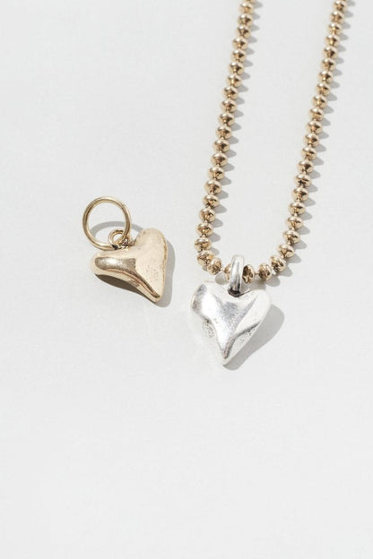 GOLDY metal twins heart necklace