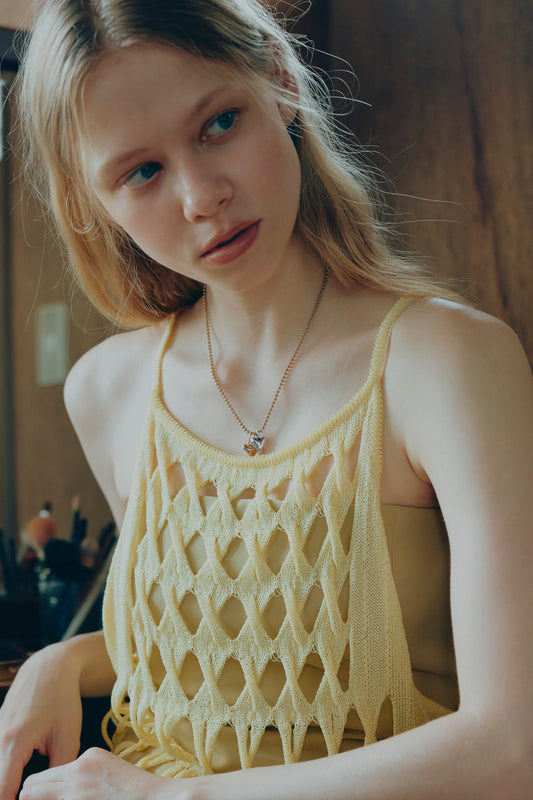 GOLDY metal twins heart necklace