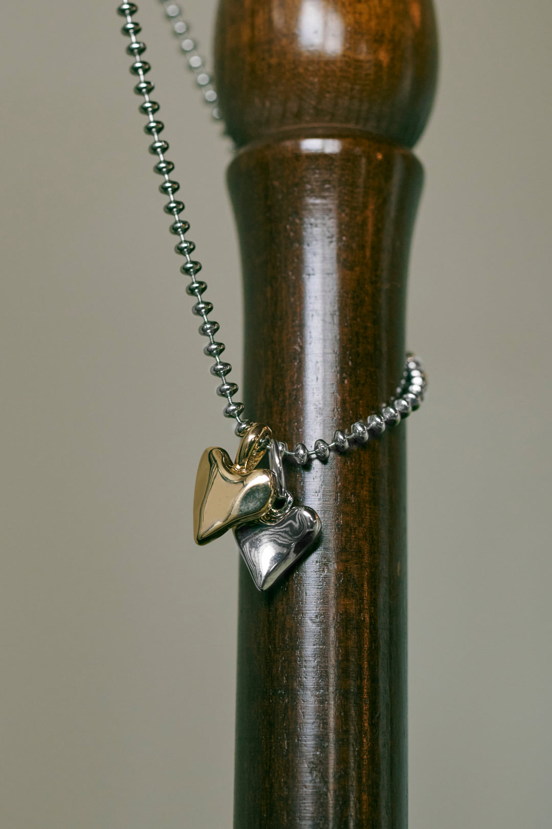 GOLDY metal twins heart necklace