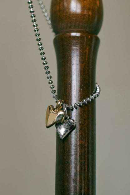 GOLDY metal twins heart necklace