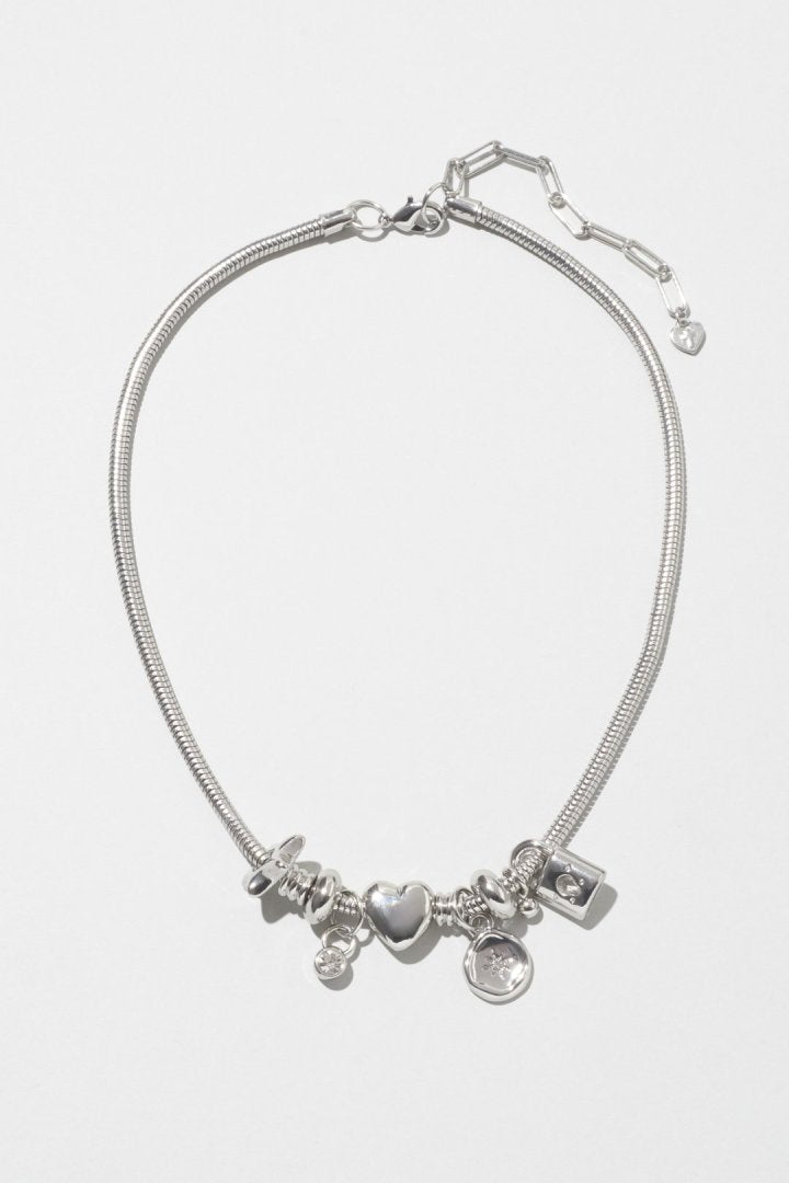 GOLDY mixed motif snake chain necklace