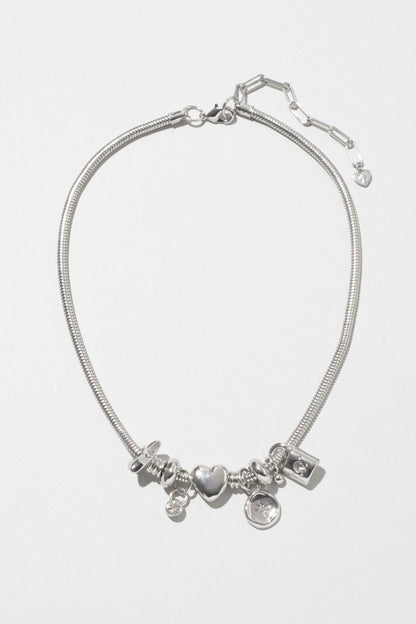 GOLDY mixed motif snake chain necklace