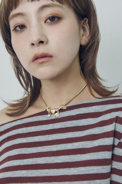 GOLDY mixed motif snake chain necklace