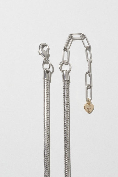 GOLDY mixed motif snake chain necklace