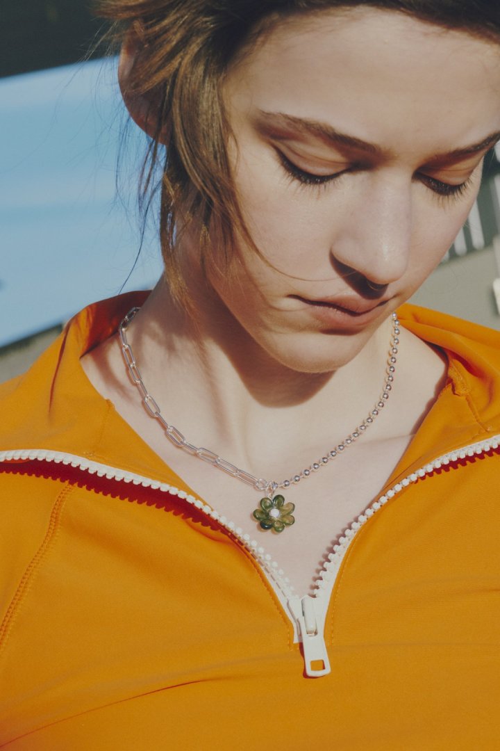 GOLDY puffy bloom multiway necklace - green