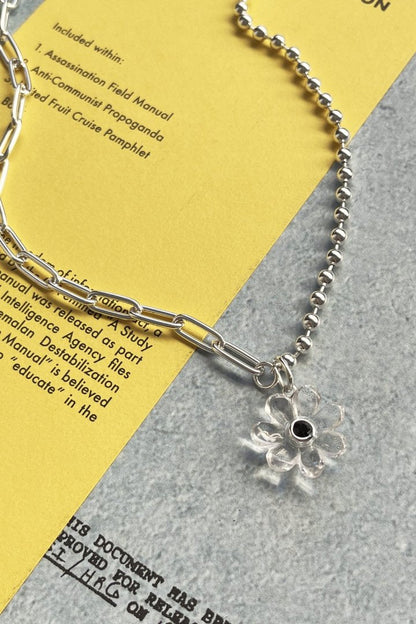 GOLDY puffy bloom multiway necklace - clear