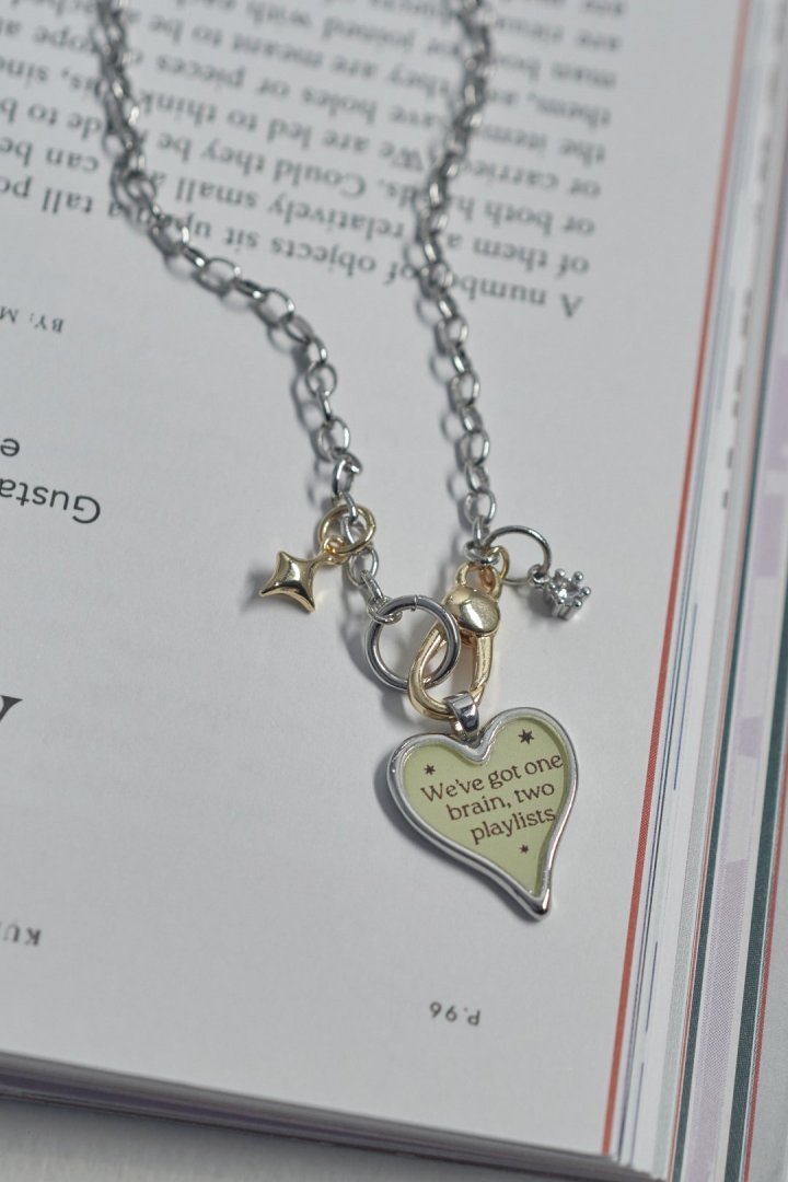 GOLDY color heart message necklace - Image 1