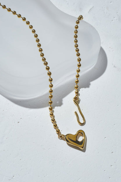 GOLDY ハート フック × ボール チェーン ステンレス ネックレス - Image 19