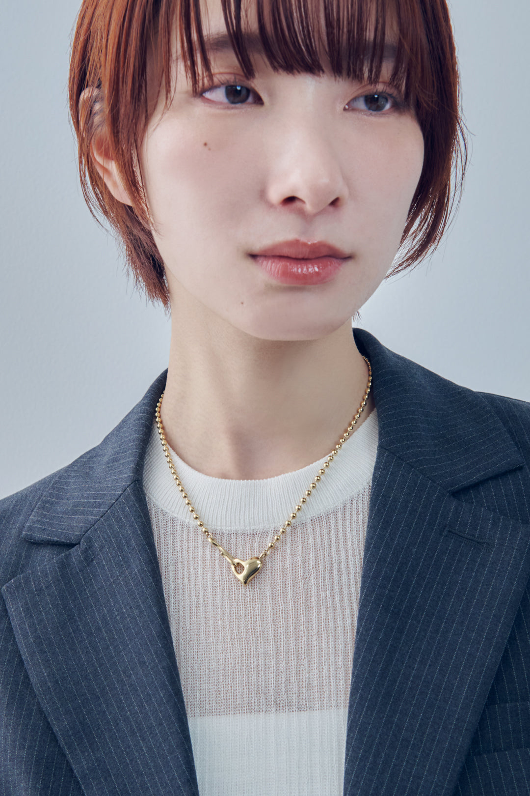 GOLDY ハート フック × ボール チェーン ステンレス ネックレス - Image 9