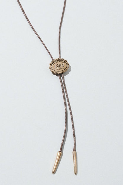 GOLDY Antique Number Motif Loop Tying Necklace - Image 3