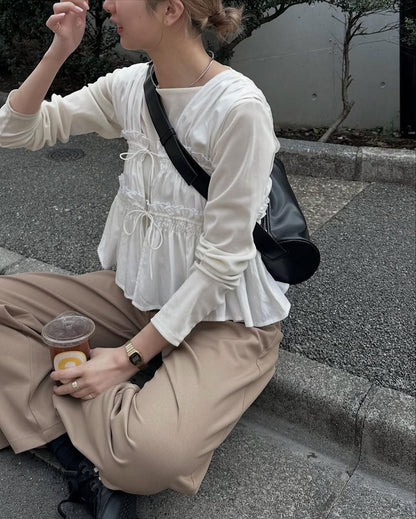 umm. By Discoat 褶褶絲帶sleeveless