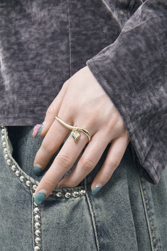 GOLDY 2way Heart Double Ring