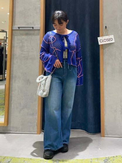 HELLO.SANFRANCISCO Wavy Mesh Ribbon Cardigan - Image 30