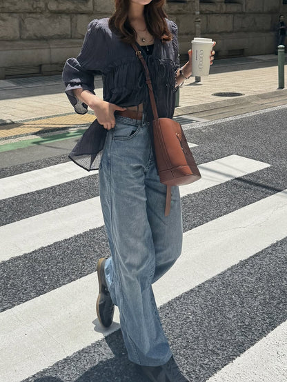 薄紗荷葉邊罩衫