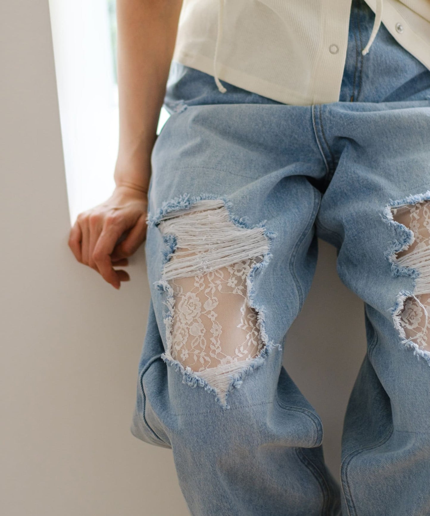 [大人氣] Kastane Lace Denim