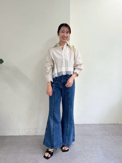 mystic 下擺Lace條紋Shirt - Image 61