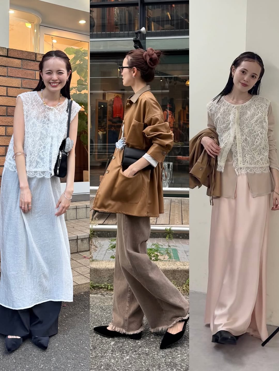 [2件SET] mystic Multi-way lace layered jacket