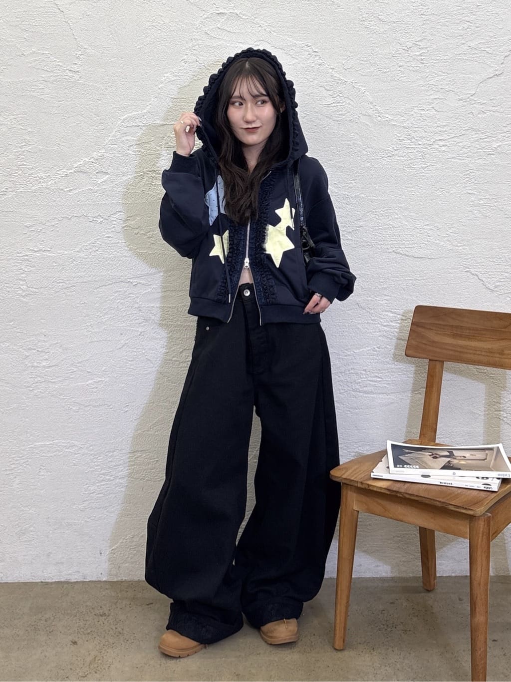 [短version] w closet Star pattern patchwork hoodie - Image 30