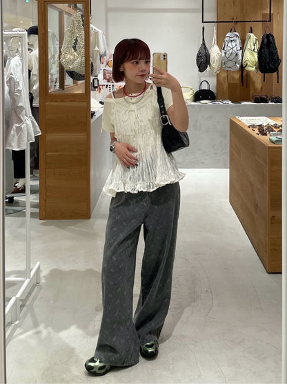 Kastane [Wide] floral embroidered denim - Image 30
