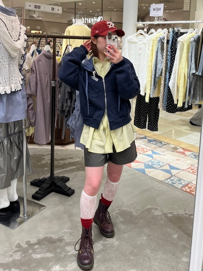 CIAOPANIC 褶皺袖條紋襯衫配TIE - Image 28