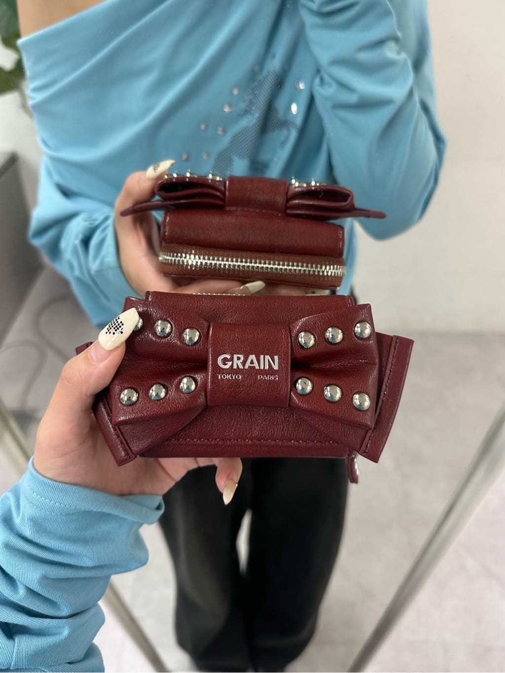 Grain Studded Ribbon Wallet - Image 23