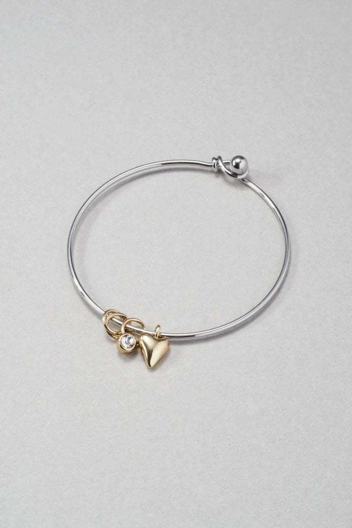 GOLDY Heart Charm Bangle