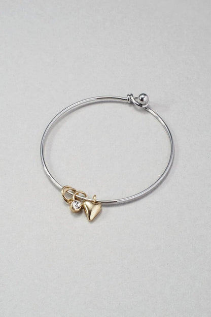 GOLDY Heart Charm Bangle
