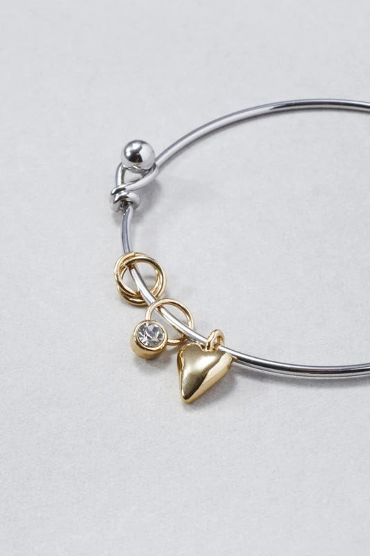 GOLDY Heart Charm Bangle