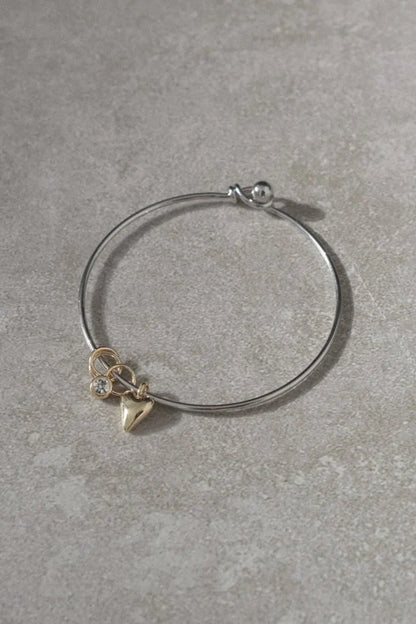 GOLDY Heart Charm Bangle